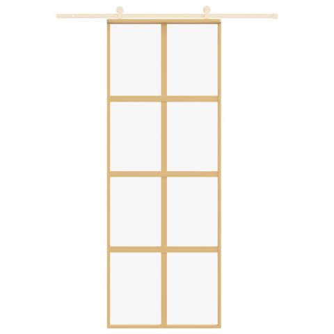 DRZWI PRZESUWNE ZŁOTE 76X205CM PRZEZROCZYSTE SZKŁO ESG