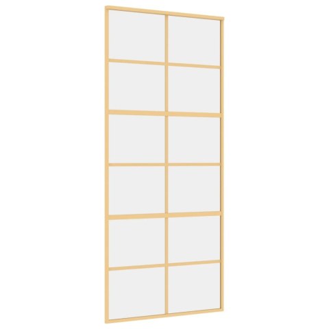 DRZWI PRZESUWNE ZŁOTE 90X205CM PRZEZROCZYSTE SZKŁO ESG