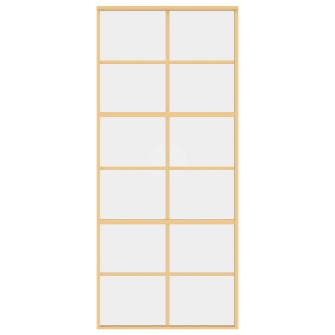 DRZWI PRZESUWNE ZŁOTE 90X205CM PRZEZROCZYSTE SZKŁO ESG