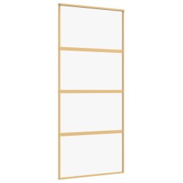 DRZWI PRZESUWNE ZŁOTE 90X205CM PRZEZROCZYSTE SZKŁO ESG