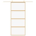 DRZWI PRZESUWNE ZŁOTE 90X205CM PRZEZROCZYSTE SZKŁO ESG