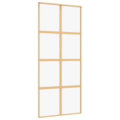 DRZWI PRZESUWNE ZŁOTE 90X205CM PRZEZROCZYSTE SZKŁO ESG