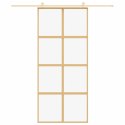 DRZWI PRZESUWNE ZŁOTE 90X205CM PRZEZROCZYSTE SZKŁO ESG
