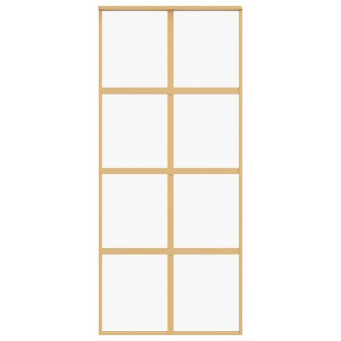 DRZWI PRZESUWNE ZŁOTE 90X205CM PRZEZROCZYSTE SZKŁO ESG