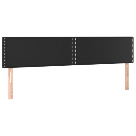 ŁÓŻKO KONTYNENTALNE Z MATERACEM CZARNE EKOSKÓRA 180X200CM