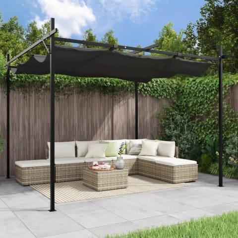 PERGOLA ZE ZWIJANYM DACHEM ZADASZENIE DO OGRODU 295X292X230CM