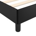 RAMA ŁÓŻKA Z ZAGŁÓWKIEM CZARNA 90X200CM OBITE SZTUCZNĄ SKÓRĄ