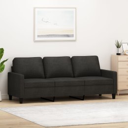 SOFA 3-OSOBOWA CZARNA 180CM TAPICEROWANA TKANINĄ