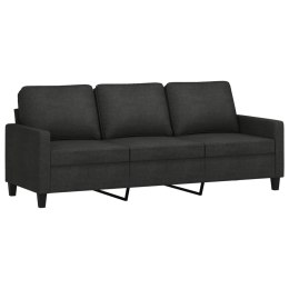 SOFA 3-OSOBOWA CZARNA 180CM TAPICEROWANA TKANINĄ