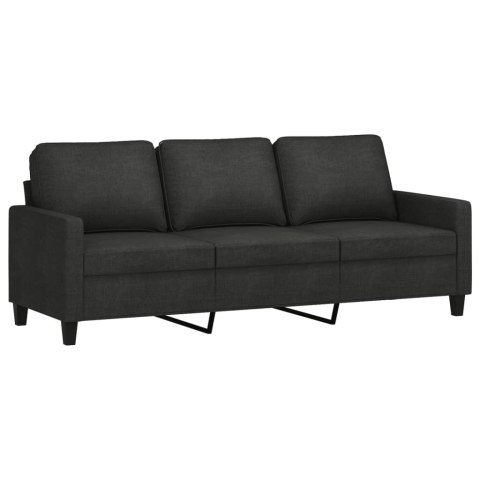 SOFA 3-OSOBOWA CZARNA 180CM TAPICEROWANA TKANINĄ