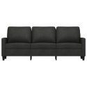 SOFA 3-OSOBOWA CZARNA 180CM TAPICEROWANA TKANINĄ