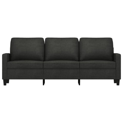 SOFA 3-OSOBOWA CZARNA 180CM TAPICEROWANA TKANINĄ