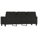 SOFA 3-OSOBOWA CZARNA 180CM TAPICEROWANA TKANINĄ