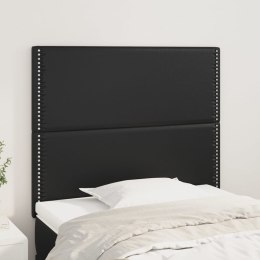 ZAGŁÓWEK CZARNY 90X5X118/128 CM SKÓRA EKOLOGICZNA