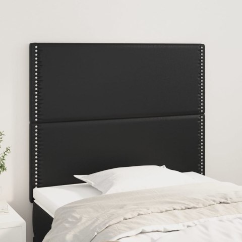 ZAGŁÓWEK CZARNY 90X5X118/128 CM SKÓRA EKOLOGICZNA
