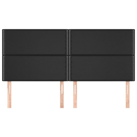 ZAGŁÓWKI DO ŁÓŻKA 4 SZT. CZARNY 90X5X78/88CM SZTUCZNA SKÓRA