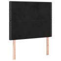 RAMA ŁÓŻKA Z ZAGŁÓWKIEM CZARNA 100X200CM AKSAMITNA