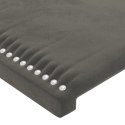 RAMA ŁÓŻKA Z ZAGŁÓWKIEM CIEMNOSZARA 90X200CM AKSAMITEM