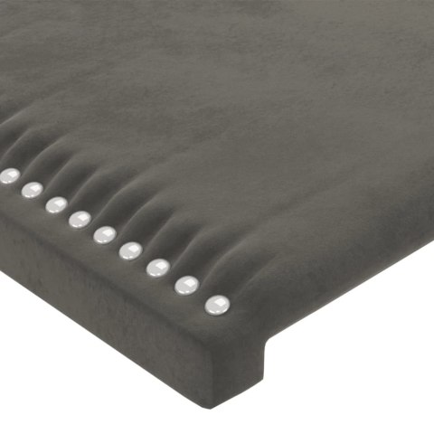 RAMA ŁÓŻKA Z ZAGŁÓWKIEM CIEMNOSZARA 90X200CM AKSAMITEM