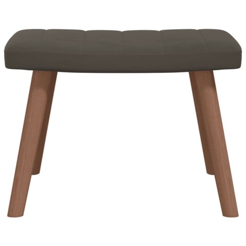 FOTEL Z PODNÓŻKIEM CIEMNOSZARY OBITY AKSAMITEM