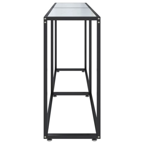 KONSOLA BIAŁY MARMUR 180X35X75 5CM SZKŁO HARTOWANE