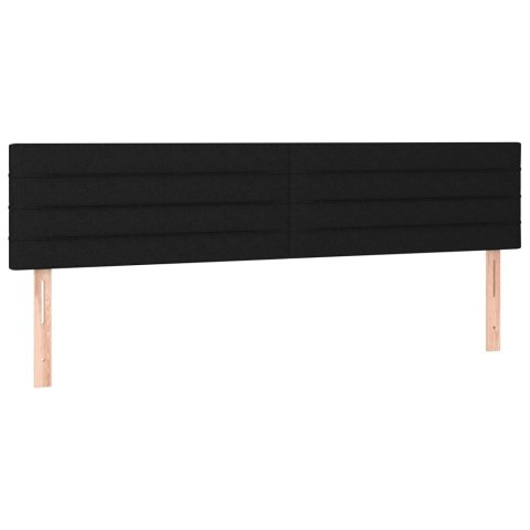 ZAGŁÓWKI DO ŁÓŻKA 2 SZT. CZARNY 100X5X78/88CM TKANINA