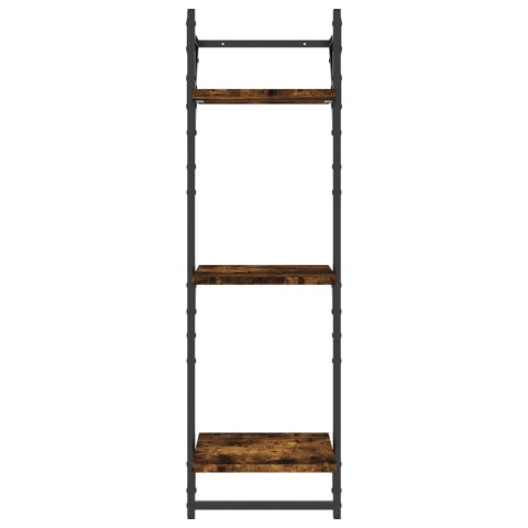 3-POZIOMOWE PÓŁKI ŚCIENNE Z DRĄŻKAMI 2 SZT. 30X25X100CM