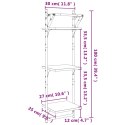 3-POZIOMOWE PÓŁKI Z DRĄŻKAMI 2 SZT. CZARNE 30X25X100CM