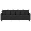 SOFA 3-OSOBOWA CZARNA 180CM TAPICEROWANA TKANINĄ