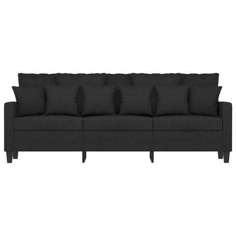 SOFA 3-OSOBOWA CZARNA 180CM TAPICEROWANA TKANINĄ