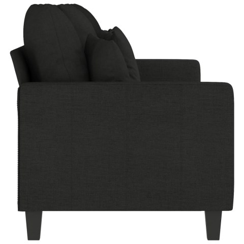 SOFA 3-OSOBOWA CZARNA 180CM TAPICEROWANA TKANINĄ