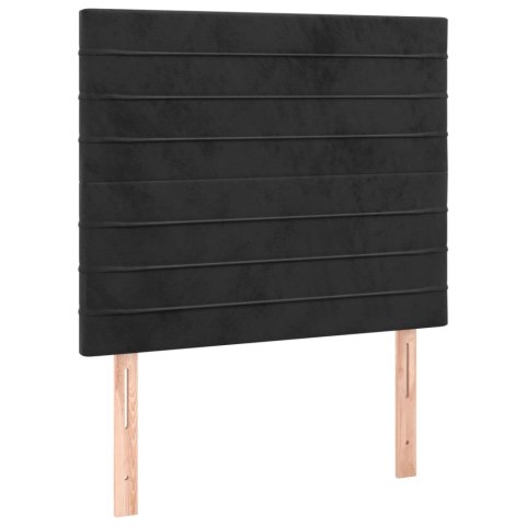 RAMA ŁÓŻKA Z ZAGŁÓWKIEM CZARNA 100X200CM AKSAMITNA