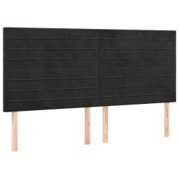 ZAGŁÓWKI DO ŁÓŻKA 4 SZT. CZARNY 100X5X78/88CM AKSAMITNY