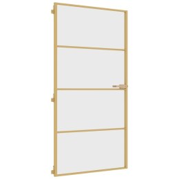 DRZWI WEWNĘTRZNE ZŁOTE 102,5X201,5CM SZKŁO I ALUMINIUM