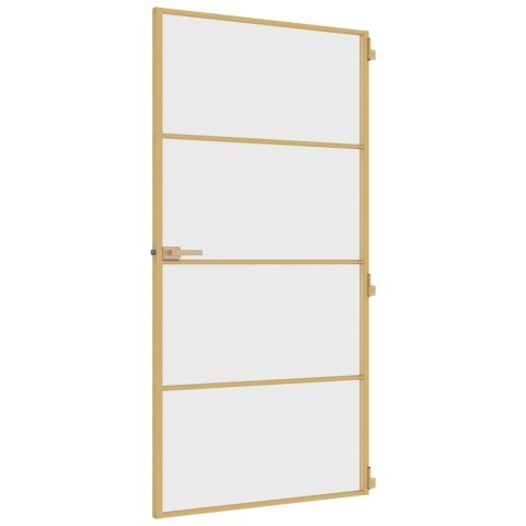 DRZWI WEWNĘTRZNE ZŁOTE 102,5X201,5CM SZKŁO I ALUMINIUM