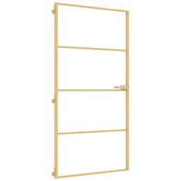 DRZWI WEWNĘTRZNE ZŁOTE 102,5X201,5CM SZKŁO I ALUMINIUM