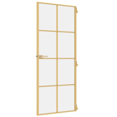 DRZWI WEWNĘTRZNE ZŁOTE 83X201,5CM SZKŁO I ALUMINIUM