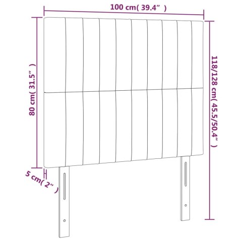 ZAGŁÓWEK CIEMNOSZARY 100X5X118/128 CM TKANINA