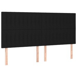 ZAGŁÓWKI DO ŁÓŻKA 4 SZT. CZARNY 100X5X78/88CM TKANINA