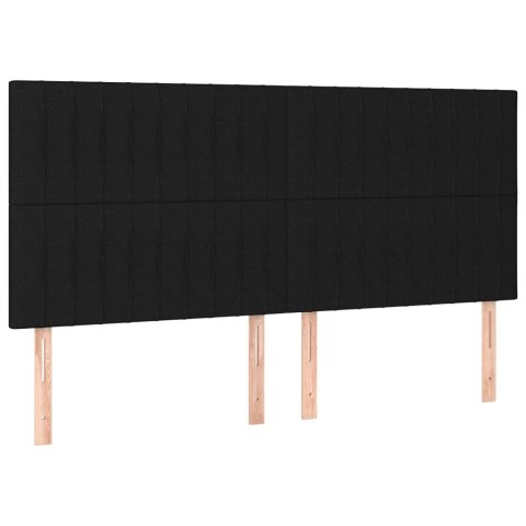 ZAGŁÓWKI DO ŁÓŻKA 4 SZT. CZARNY 100X5X78/88CM TKANINA