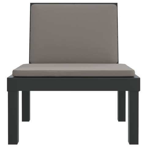 LEŻAK Z PODUSZKAMI ANTRACYTOWY PP