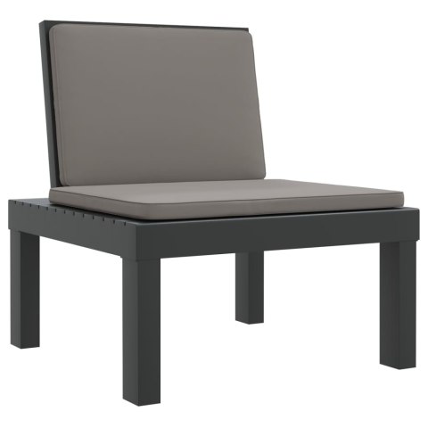 LEŻAK Z PODUSZKAMI ANTRACYTOWY PP