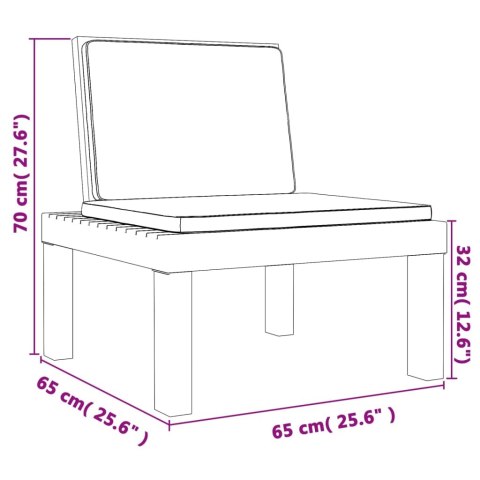 LEŻAK Z PODUSZKAMI ANTRACYTOWY PP