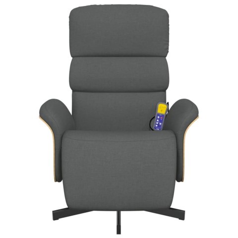 ROZKŁADANY FOTEL Z PODNÓŻKIEM CIEMNOSZARY TKANINA