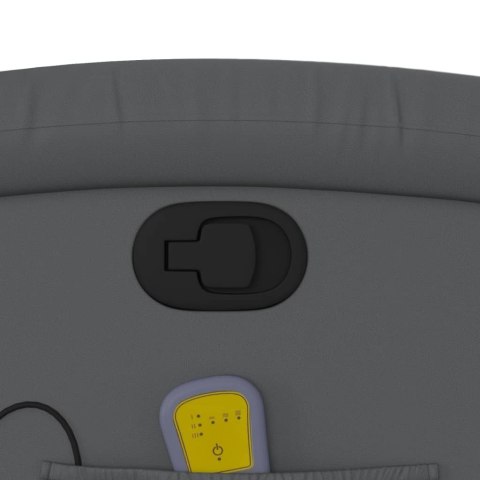 ROZKŁADANY FOTEL MASUJĄCY SZARY OBITY SZTUCZNĄ SKÓRĄ