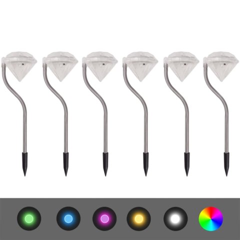 LAMPKI SOLARNE OGRODOWE LED 6 SZT 9X7,8X29,5CM