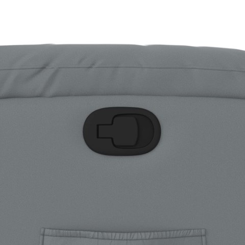 FOTEL ROZKŁADANY SZARY SZTUCZNA SKÓRA