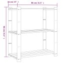 REGAŁ Z 3 PÓŁKAMI SZARY 80X38X90CM LITE DREWNO SOSNOWE