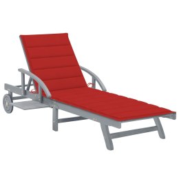 OGRODOWY LEŻAK Z PODUSZKĄ LITE DREWNO AKACJOWE