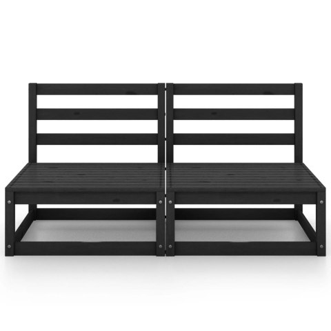 2-OSOBOWA SOFA OGRODOWA CZARNA LITE DREWNO SOSNOWE